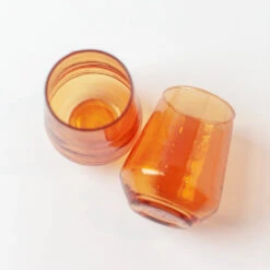 Handblown Glass Tumbler (set Of 4) - Amber -Saffron + Poe 055bc1100d4a4843ac645c586520bd93