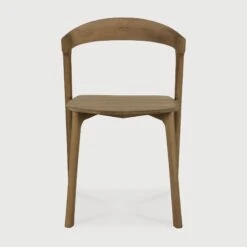 Bok Dining Chair - Natural Teak -Saffron + Poe 10156 Teak Bok dining chair front HQ