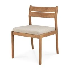 Muir Outdoor Dining Chair 20 Muir Outdoor Dining Chair -Saffron + Poe 10402 Jack outdoor dining chair without armrest teak Natural fabric front cut Saffron and Poe Ethnicraft