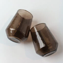 Handblown Glass Tumbler (set Of 4) -Smoke -Saffron + Poe 1219896dfa2949f59528ebc69e96533e