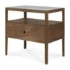 Mendocino Bedside Table - Dark Teak