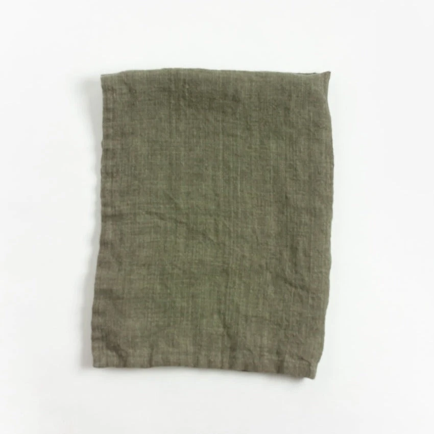 Stone Washed Linen Tea Towel - Sage 1 Stone Washed Linen Tea Towel - Sage