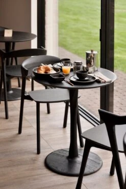 Bolinas Dining Table - Black Oak -Saffron + Poe 50011 Torsion table round black 51491 Bok dining chair black Saffron and Poe Ethnicraft
