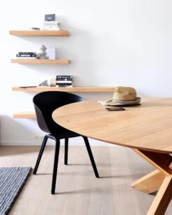 Flumet Dining Table - White Oak -Saffron + Poe 50164 Oak Circle dining table Saffron and Poe Ethnicraft