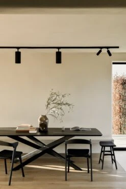 Monterey Dining Table - Black Oak -Saffron + Poe 50174 50175 50176 Mikado dining table 51492 Bokdining chair 53048 Osso stool Saffron and Poe Ethnicraft