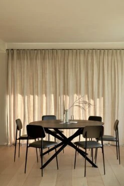 Monterey Round Dining Table - Black Oak -Saffron + Poe 50547 Mikado dining table 60088 DC dining chair Saffron and Poe Ethnicraft