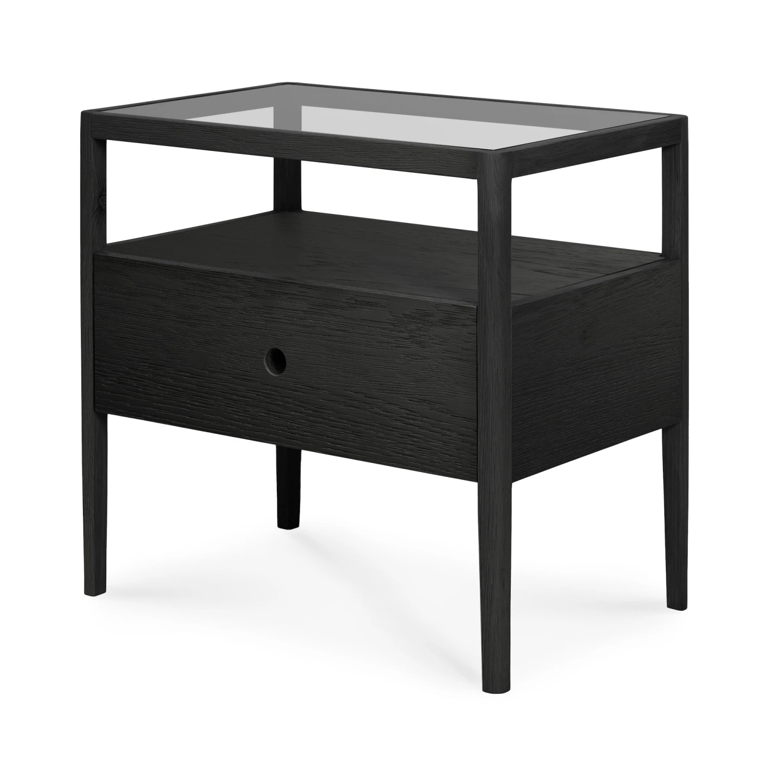 Mendocino Bedside Table - Black Oak