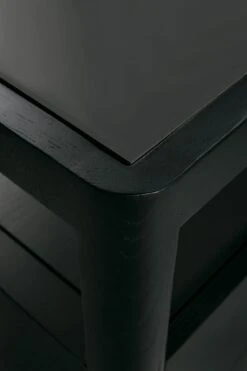 Mendocino Dresser - Black Oak -Saffron + Poe 51240 Spindle dresser oak varnished black 4 drawers det01 cut Saffron and Poe Ethnicraft