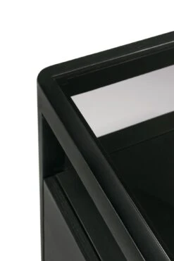 Mendocino Dresser - Black Oak -Saffron + Poe 51240 Spindle dresser oak varnished black 4 drawers det03 cut Saffron and Poe Ethnicraft