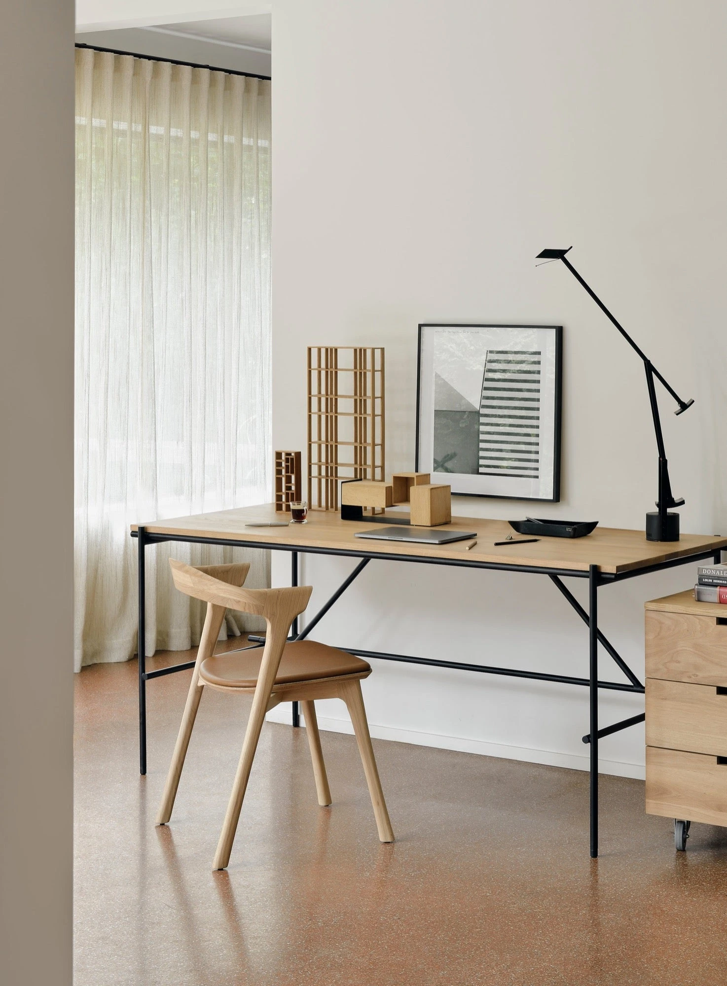 Bok Dining Chair - Oak + Saddle Leather - Image 2