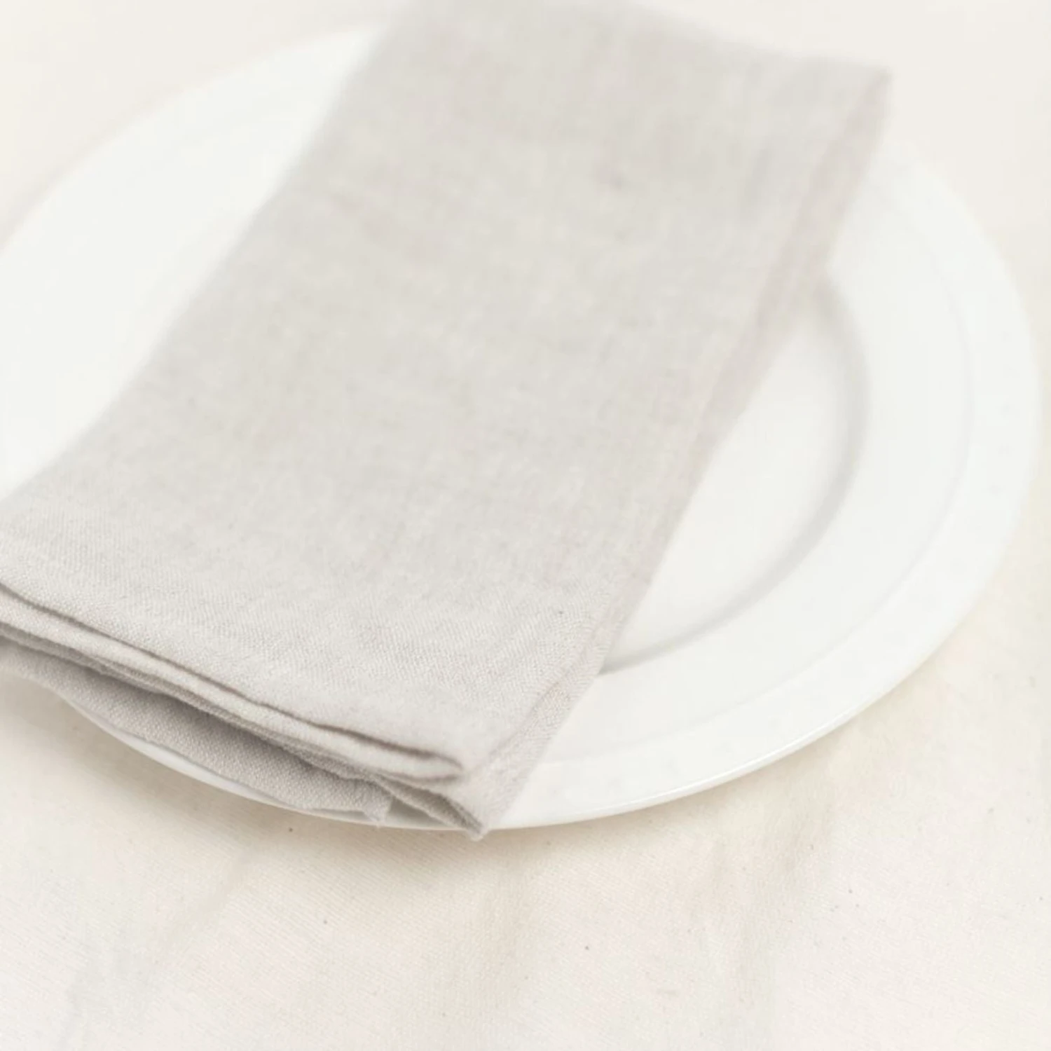 Stone Washed Linen Napkins, Natural - Set Of 4 3 Stone Washed Linen Napkins, Natural - Set Of 4 - Image 3