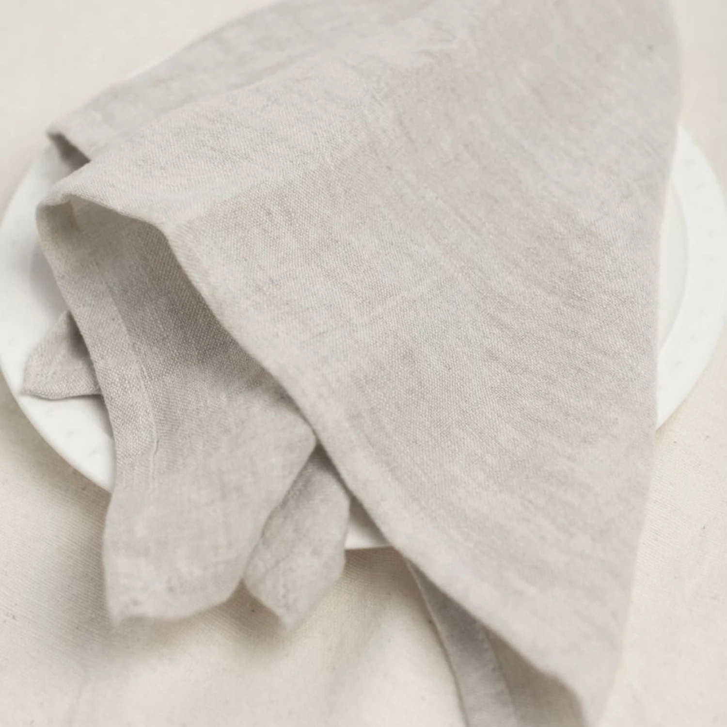 Stone Washed Linen Napkins, Natural - Set Of 4 2 Stone Washed Linen Napkins, Natural - Set Of 4 - Image 2
