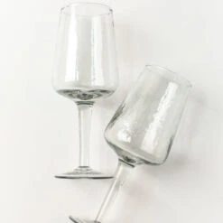 Handblown Hammered Wine Glasses, Clear - Set Of 4 7 Handblown Hammered Wine Glasses, Clear - Set Of 4 -Saffron + Poe 83c4bdcc50f540abb37e6bdd2aed34c8