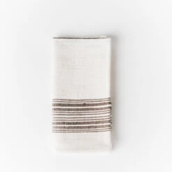 Saffron + Poe 44 Aden Napkins, Natural / Grey - Set Of 4