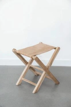 Leather Folding Stool - Second Quality
