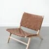 Woven Leather Lounge Chair - Saddle - Second Quality