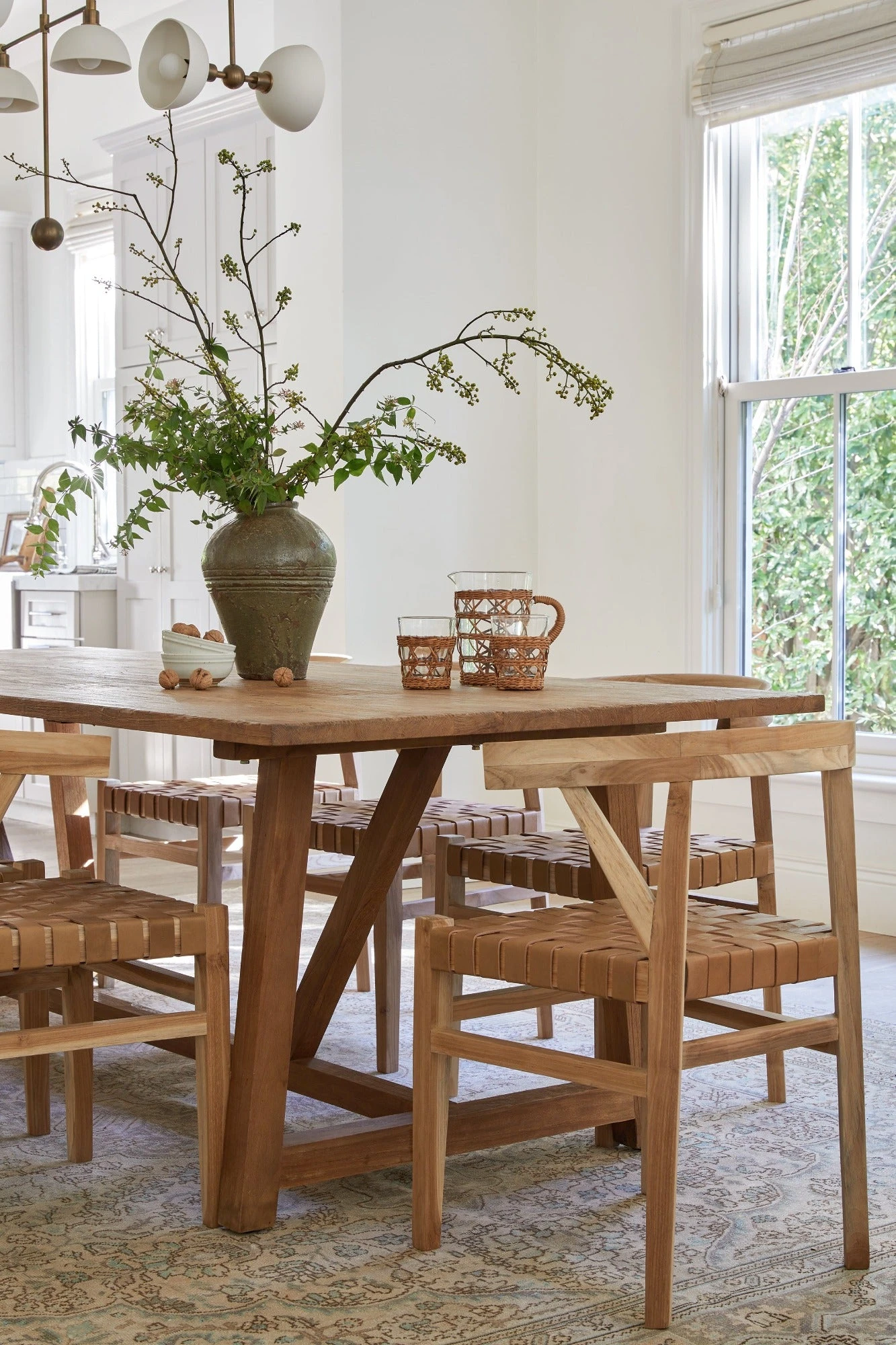 Woven Leather Wishbone Dining Chair 2 Woven Leather Wishbone Dining Chair - Image 2