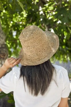 Bali Bucket Hat -Saffron + Poe Backview Model BalibacketHat