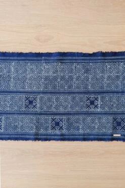 Hmong Batik Table Runner -Saffron + Poe Close up Hmong Batik Table Runner