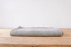 Baby Alpaca Throw - Charcoal Brown -Saffron + Poe Front Alpaca Throw Charcoal Brown