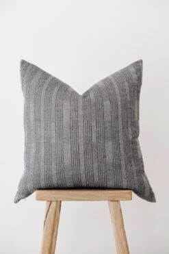 Dusty Blue Embroidered Pillow No. 01