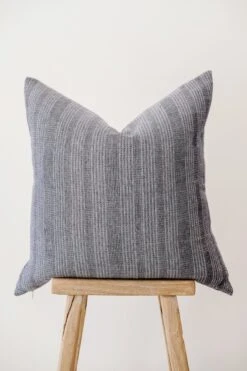 Dusty Blue Embroidered Pillow No. 02