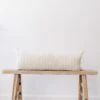 Ivory Embroidered Extra Long Lumbar Pillow