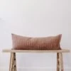 Rust Embroidered Extra Long Lumbar Pillow
