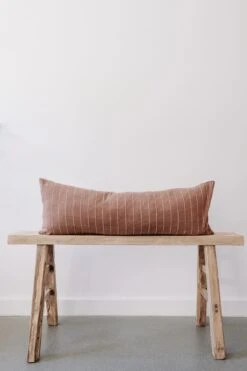 Rust Embroidered Extra Long Lumbar Pillow
