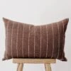 Brown Embroidered Lumbar Pillow