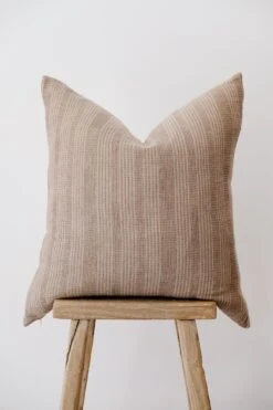 Beige Embroidered Pillow
