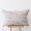 Dark Grey Stripe Moroccan Pom Pillow No. 01