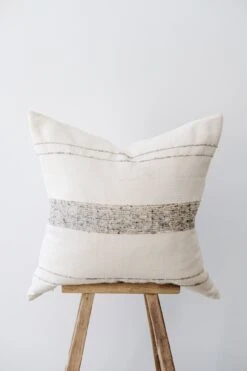 Grey Stripe Handwoven Colombian Pillow