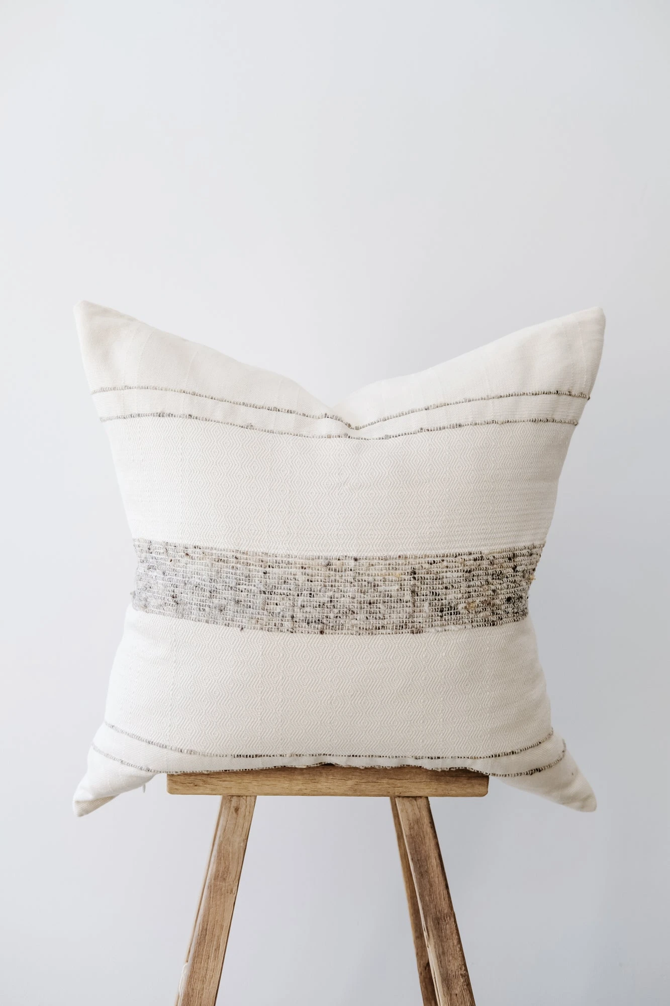 Grey Stripe Handwoven Colombian Pillow 1 Grey Stripe Handwoven Colombian Pillow