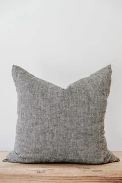 Charcoal Chevron Linen Pillow
