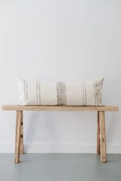 Grey Stripe Handwoven Colombian Lumbar Pillow