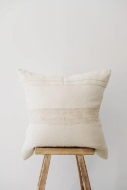 Ivory Stripe Handwoven Colombian Pillow