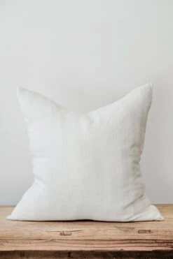 White Chevron Linen Pillow - Second Quality