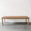 Woven Leather Bench - Beige