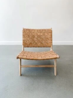 Woven Leather Lounge Chair - Beige - Second Quality -Saffron + Poe Front Woven Leather Strap Lounge Chair Beige 6c998fdd f95b 40a4 a02b 138d75a8ccdf