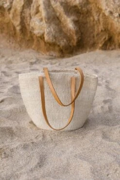 Woven Sisal And Leather Tote