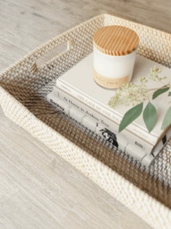 Lombok Basket Tray -Saffron + Poe Livingroom coffee table basket storage lombok tray