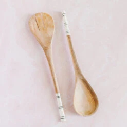 Striped Salad Servers -Saffron + Poe OLV BST 2