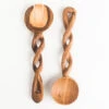 Olive Wood Spiral Servers