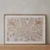Otomi Textile - Gold - Hand-Embroidered + Framed