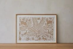 Otomi Textile - Gold - Hand-Embroidered + Framed