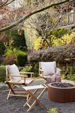 Director's Chair - Oatmeal -Saffron + Poe Outdoor AngledView Director sChair FoldingStool Ivory Fireside SaffronandPoe