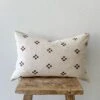 Brown Checkered Lumbar Pillow