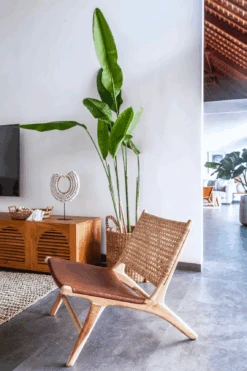 Leather And Rattan Lounge Chair - Second Quality 9 Leather And Rattan Lounge Chair - Second Quality -Saffron + Poe Rattan Leather Lounge Chair Teak Bali Side View a4c0142e c685 498c a47e 1feb15abbcf1