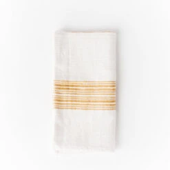 Saffron + Poe 42 Aden Napkins, Natural / Gold - Set Of 4